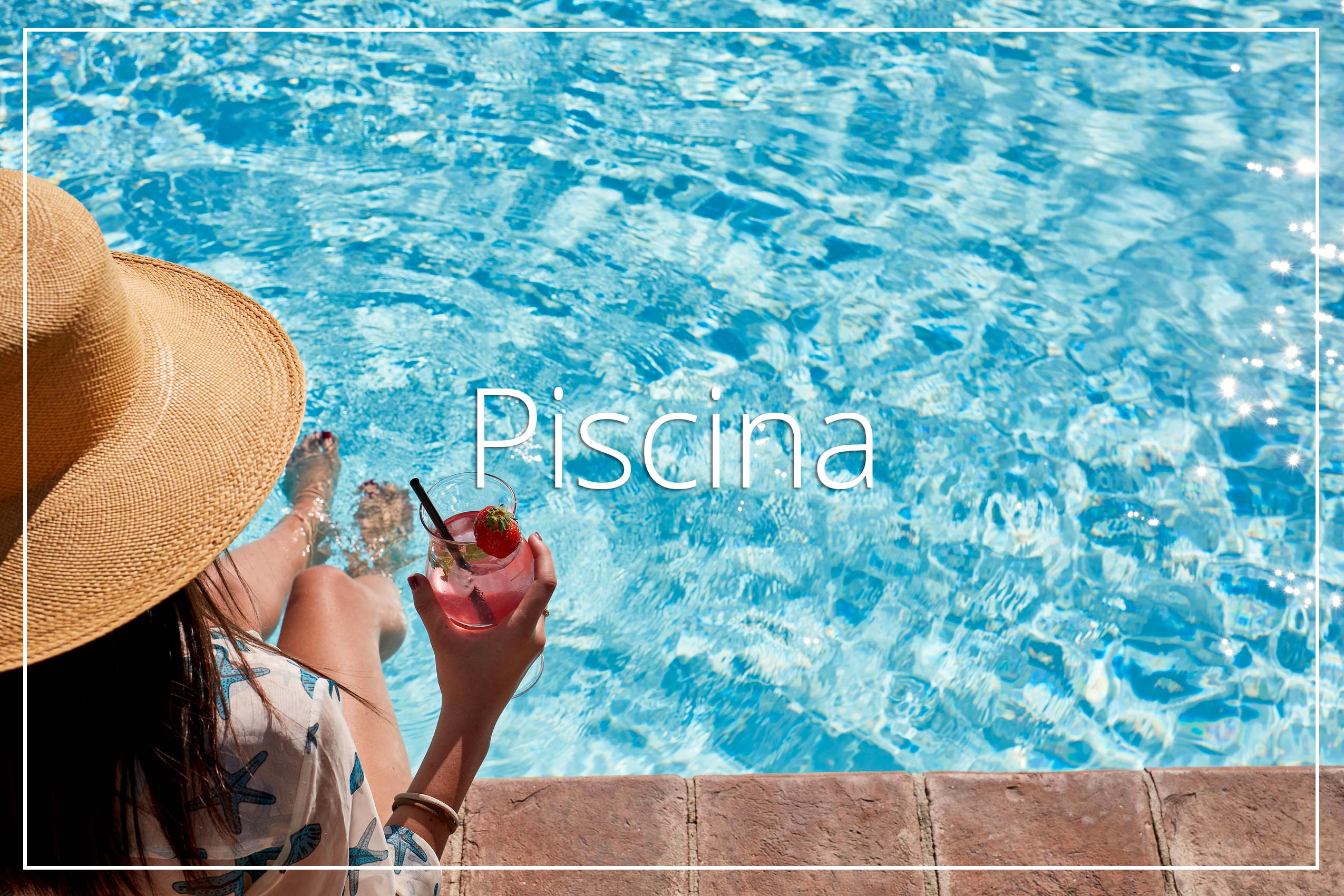 Woman drink at poolside Villa di Piazzano SLH Luxury Hotel Cortona tuscany