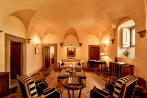 View of the Hall of Villa di Piazzano SLH Luxury Hotel Cortona tuscany